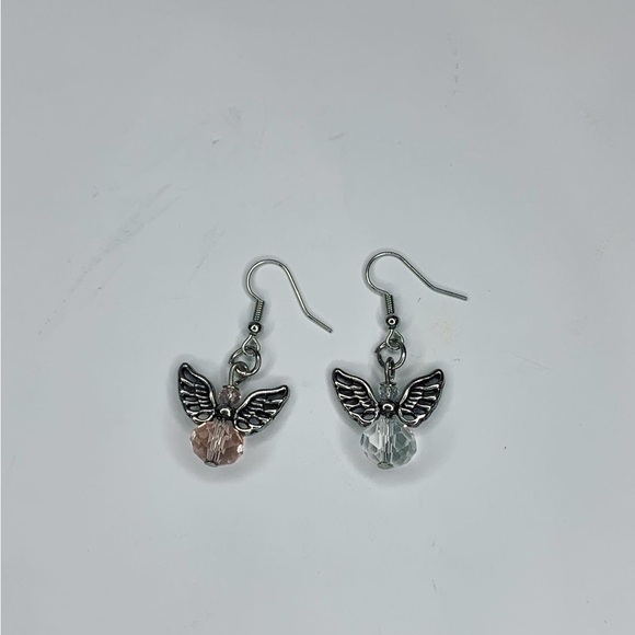 Pink angle earrings - Picture 2 of 3